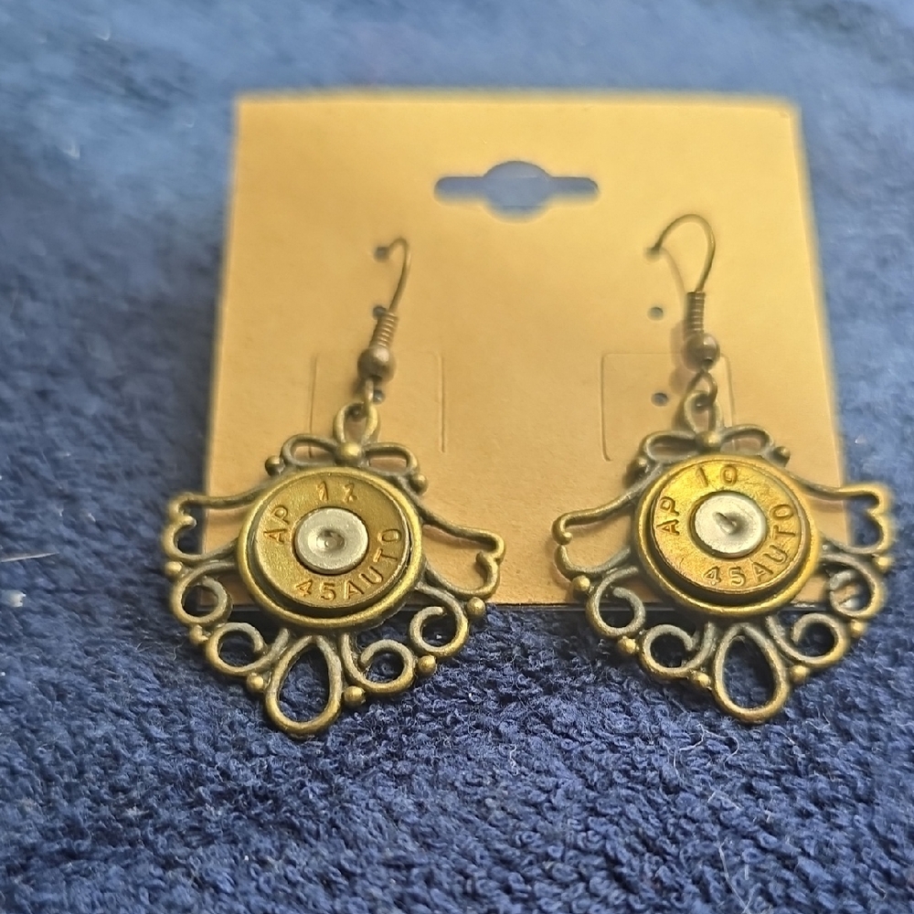 Vintage Brass Bullet Casing Earrings